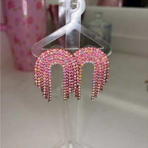 Pink Feed Me Gems/Hair Candy By Han Earrings